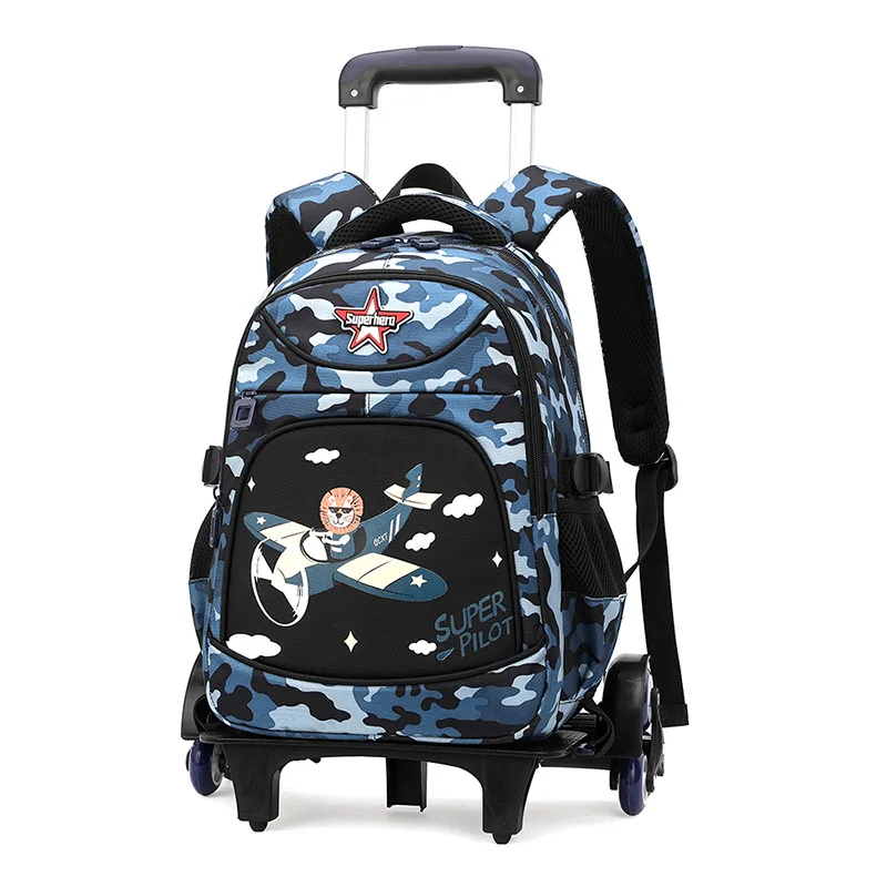 2022 kids Wheeled Backpacks Removable Children School Bags With 3 Wheels Stairs Kids boys Trolley Schoolbag Luggage Book Bags