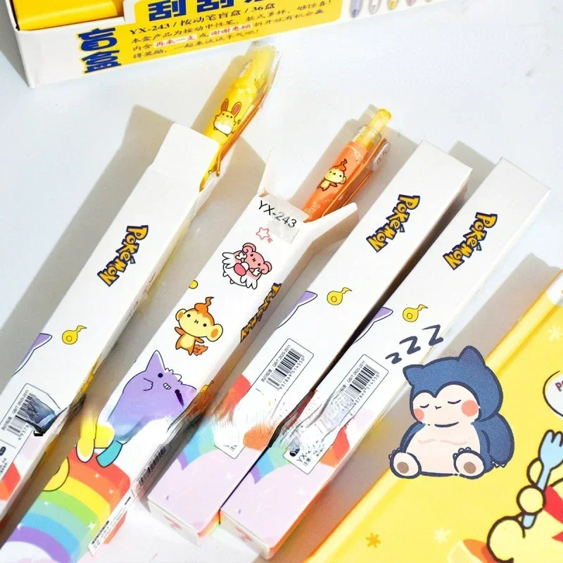 Гелевая ручка Kawaii Pokemon Anime Press Jigglypuff Charmander Jirachi быстросохнущая черная гелевая 0 5