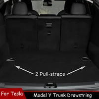 trunk rope for tesla model y tail box cover draw rope drawstring handle pull straps car tidying organizer for trunk model y 2021