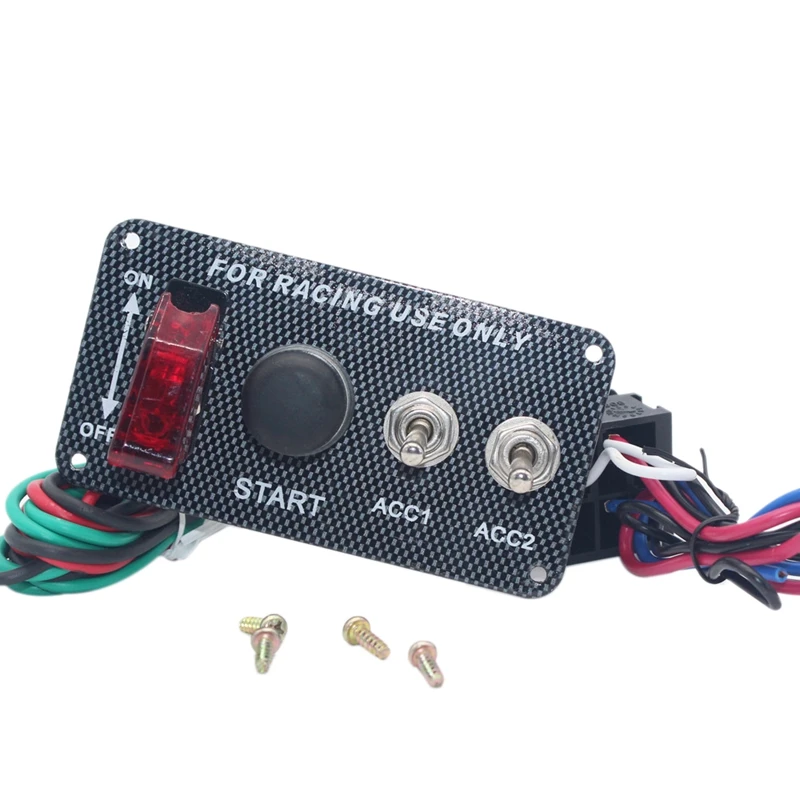 

Панель переключателя зажигания для модификации автомобиля, панель переключателя из углеродного волокна для запуска двигателя гоночного а...