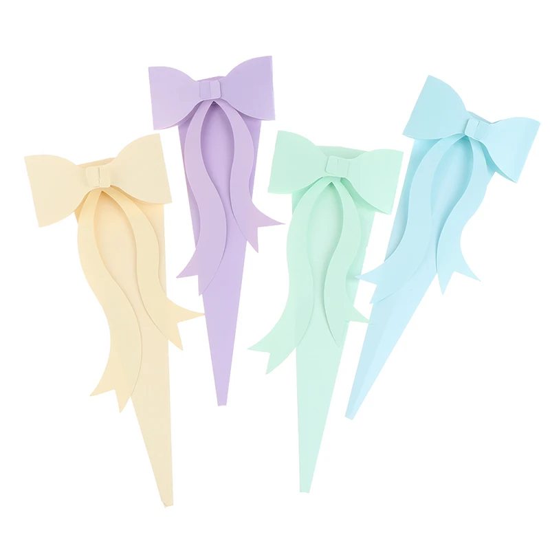 

Упаковочная коробка с бантом и цветами, портативная коробка с цветами розы, бумажный пакет, коробка для одного букета, подарок на день Свято...