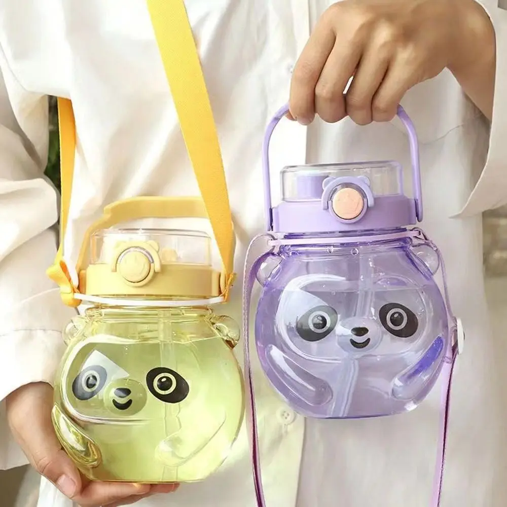 

Уличная пластиковая большая чашка с соломинкой и мультяшным рисунком живота, детская бутылка для питья, бутылка для воды, милая бутылка для воды