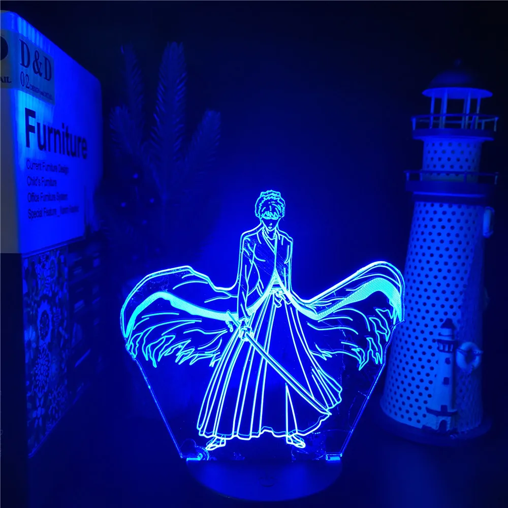 

3D Kurosaki Ichigo Night Lights Led Lighting Bedroom Anime Lamp Birthday Gift Illuminator Colorful Touch Sensor Novelty Lampara