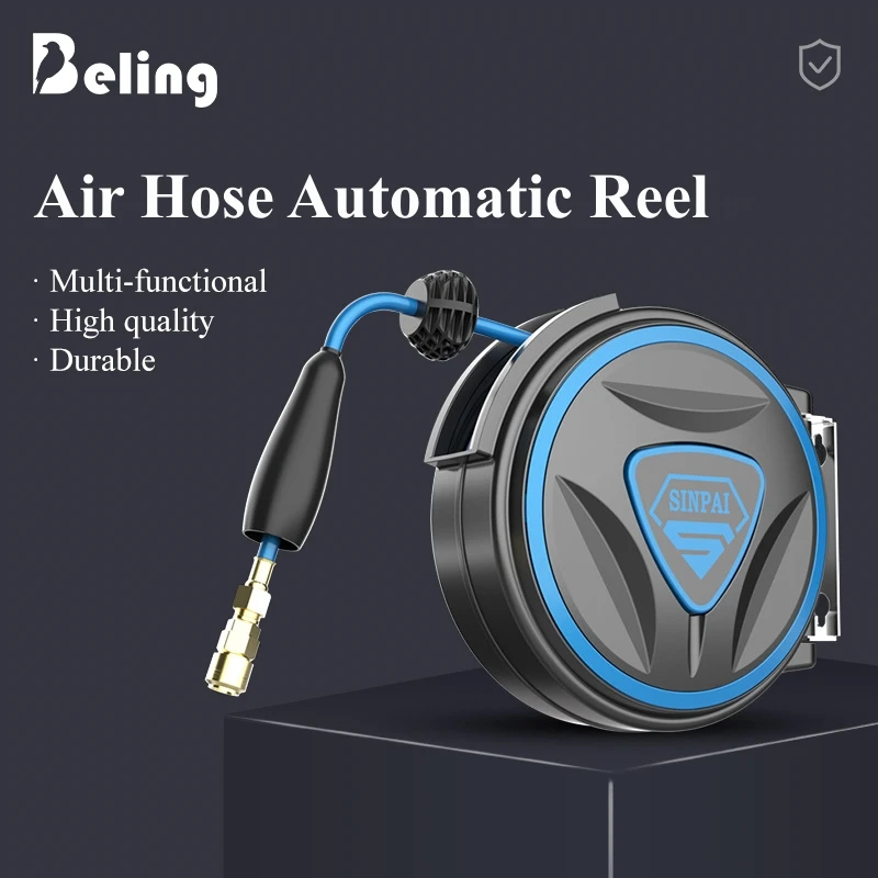 

Air Hose Automatic Reel With Air Gun Durable Smooth Retractable Auto Air Hose Reel Car Washing Hose Winding Tool Reels Winder