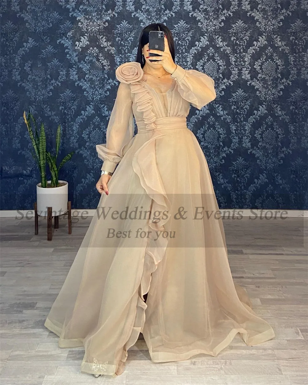 Фото Женское длинное вечернее платье Sevintage, розовое Тюлевое плиссированное платье с лямкой на шее и многоярусной юбкой, для торжественных случаев и свадеб, 2022 №4