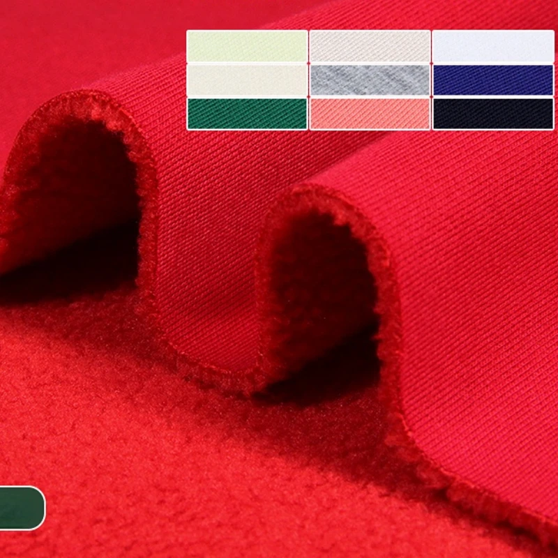 

Combed Cotton Plush Thickened Fabric Winter Solid Sweater Baseball Sportswear Dress Sewing Cloth Fashion Wholesale Material Diy