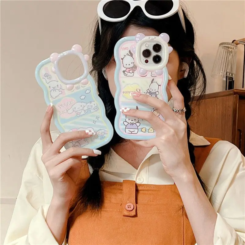 

Sanrio милый мультяшный рандомный аниме Kawaii Pachacco Iphone12Promax/13/11 аксессуары для телефона противоударный чехол милый подарок на день рождения