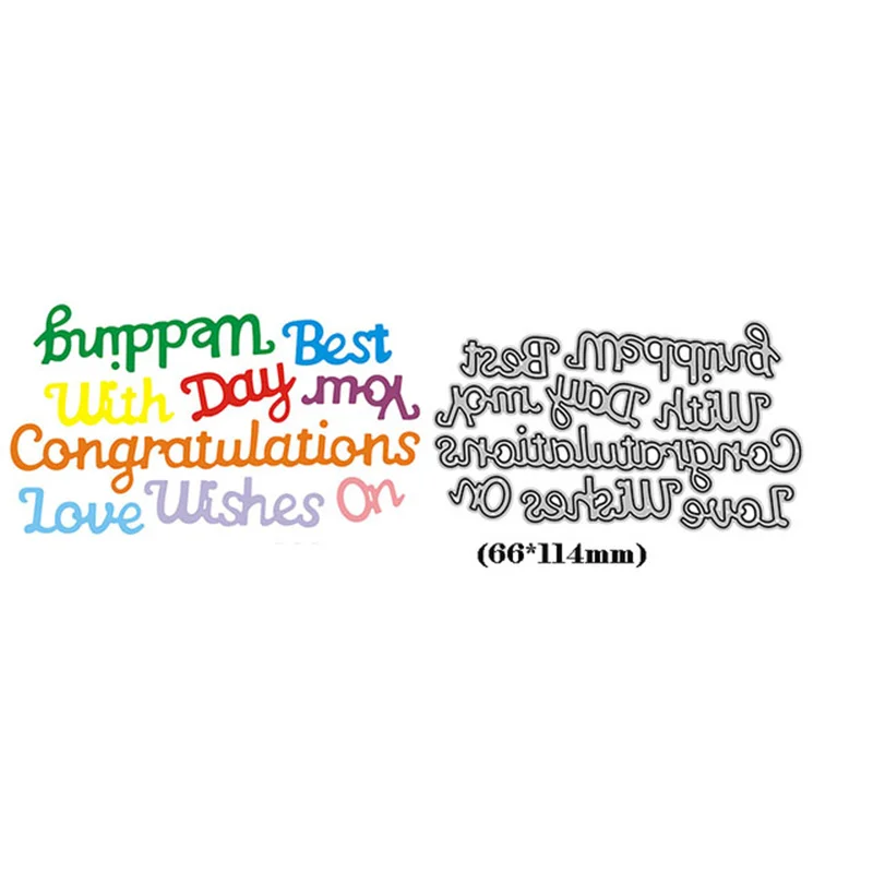 

Words Metal Cutting Dies No Rubber Stamps For Scrapbooking Photo Album Card Paper Embossing Craft DIY Dies 2022 New Arrivals