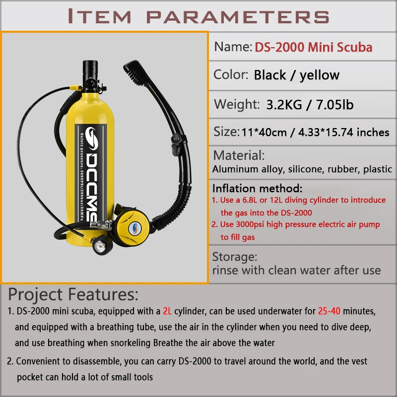 Дышащий подводный комплект для дайвинга портативный резервуар с гарпуном