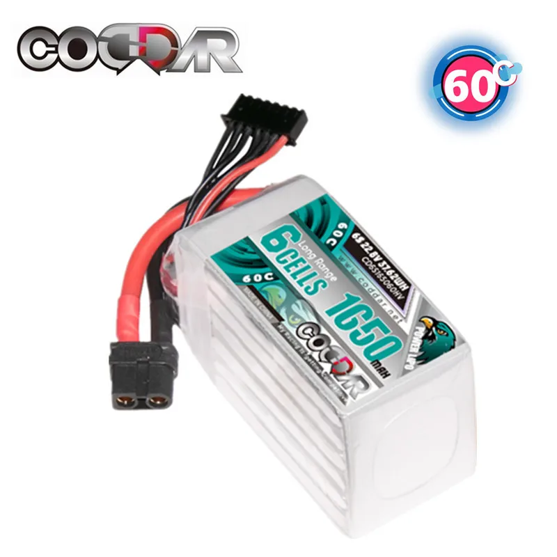 

CODDAR 22.8V 6S Lipo Battery 1650mAh 60C/Max120C With XT60 EC5 Plug For RC FPV Quadcopter Drone Airplane Helicopter Parts