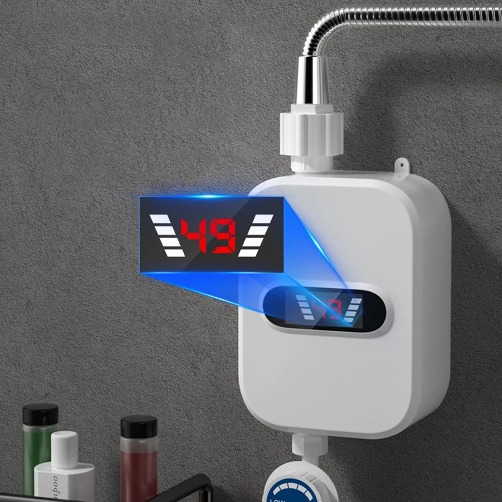 Bathroom Kitchen Instant Electric Hot Water Heater Temperature Display Instantaneous Shower Cold Heating Faucet enlarge