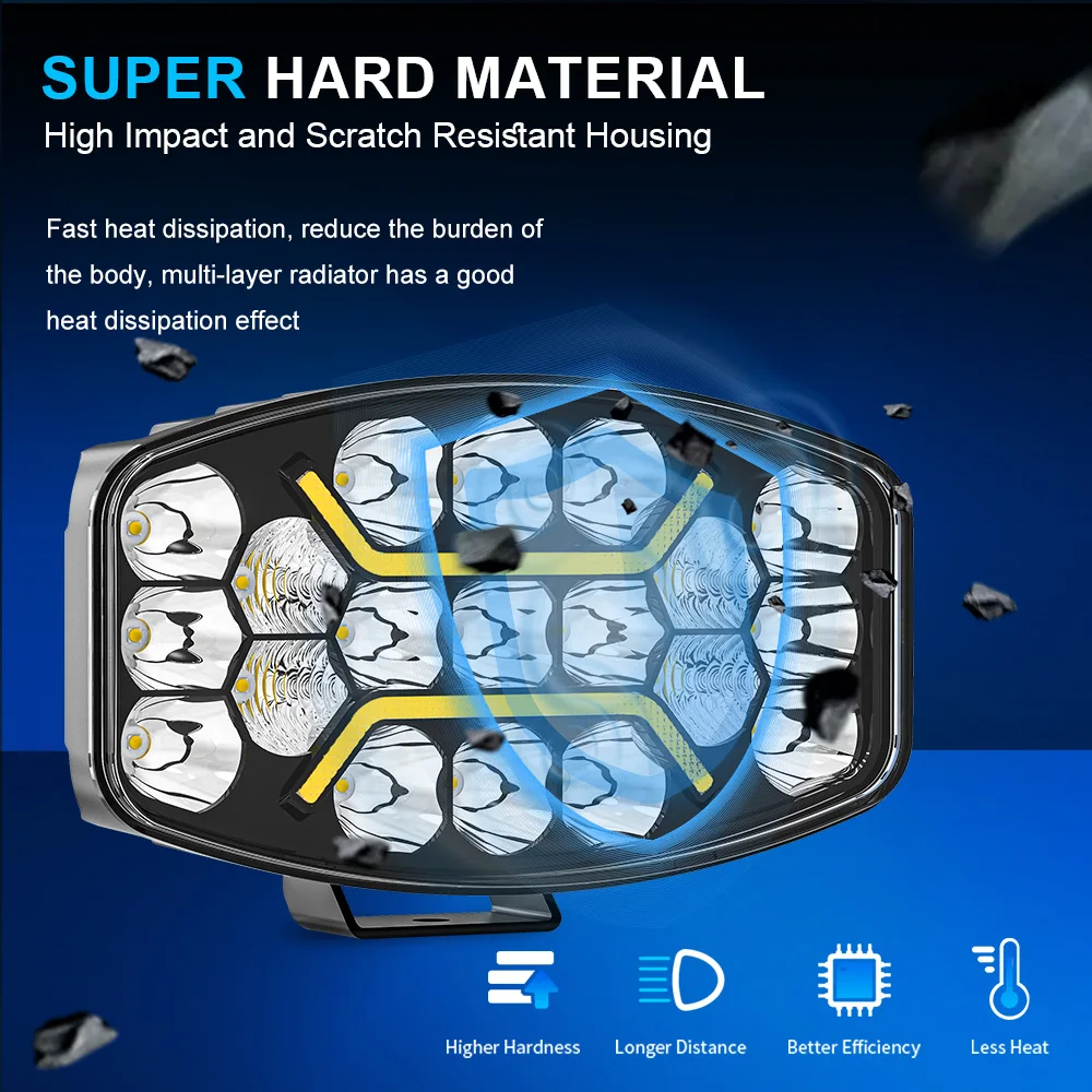 фары дальнего свет10 дюймов 12 В/24 В фара для грузовика прицепа желтого и белого