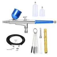 ribo 131b dual action airbrush pen blue color gravity feed trigger type spray gun replace cup