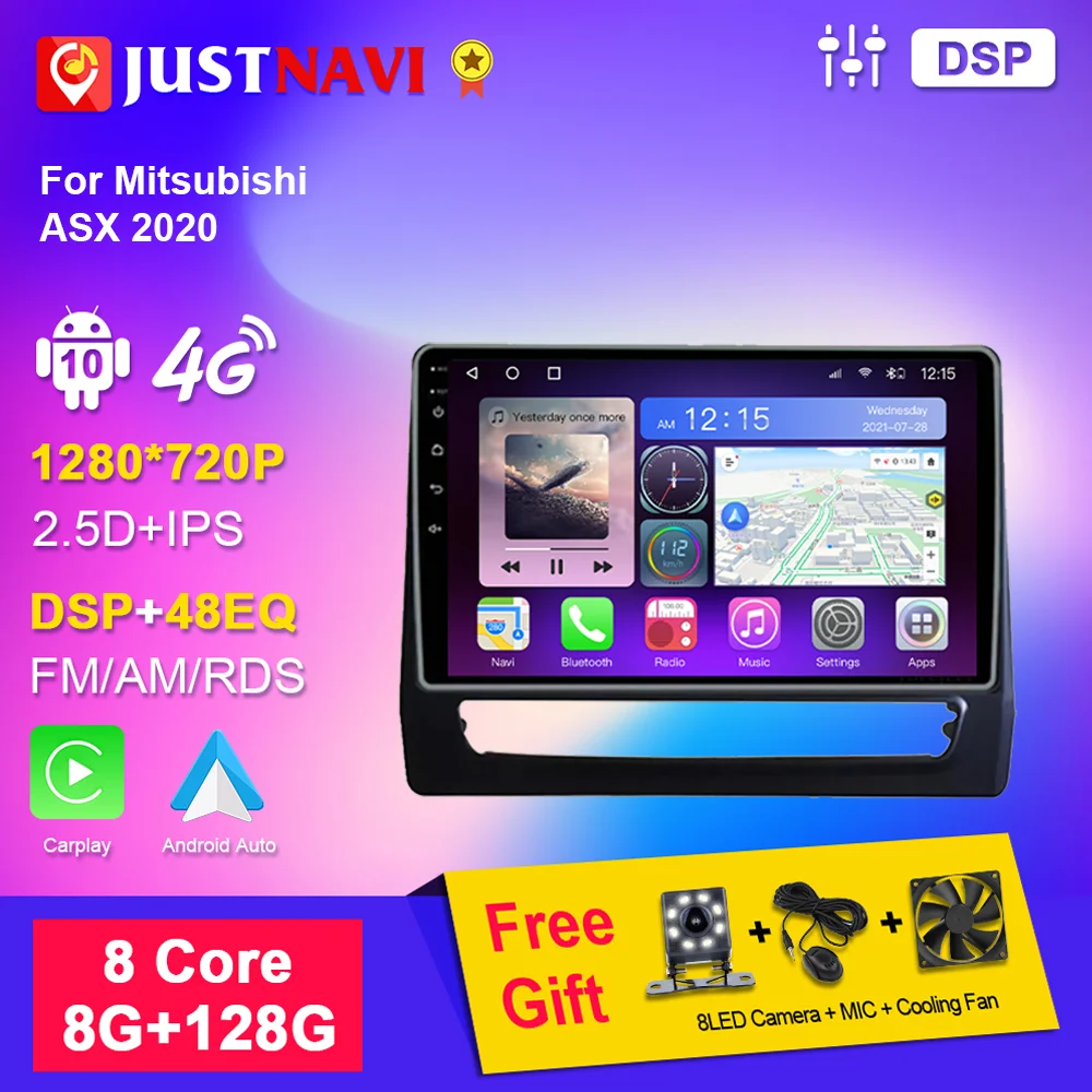 

Автомобильный радиоприемник JUSTNAVI Android для Mitsubishi ASX 2020 2din мультимедийный видеоплеер 4G WIFI CarPlay автомобильный стереопроигрыватель IPS GPS радио