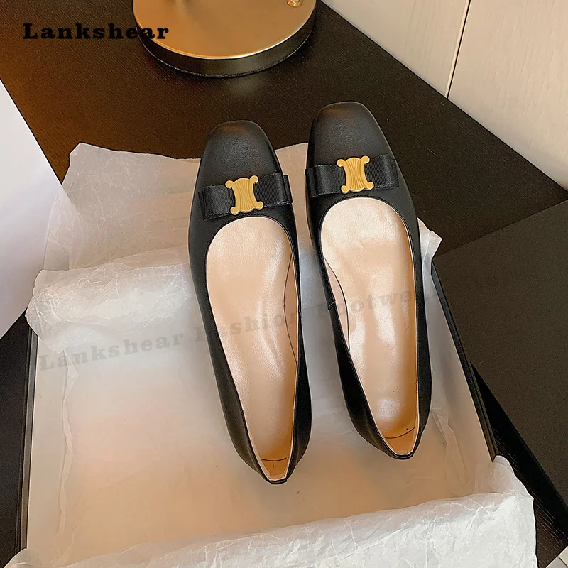 Women's Flat Shoes Summer Fashion Square Toe Butterfly-Knot Shoes Casual Pumps Slip-On Flat Outdoor Women Mary Janes Shoes