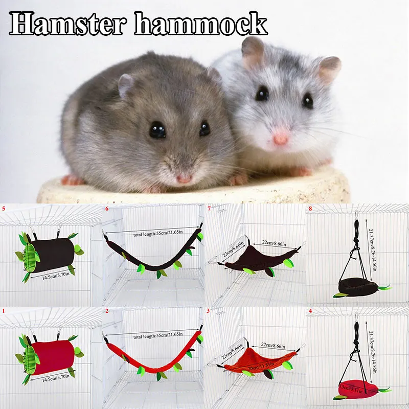 

Cute Plush Cotton Hamster Hammock Hammock for Rats Rodent Small Animal Guinea Pig Ferret Double-layer Nests Pets Supplies