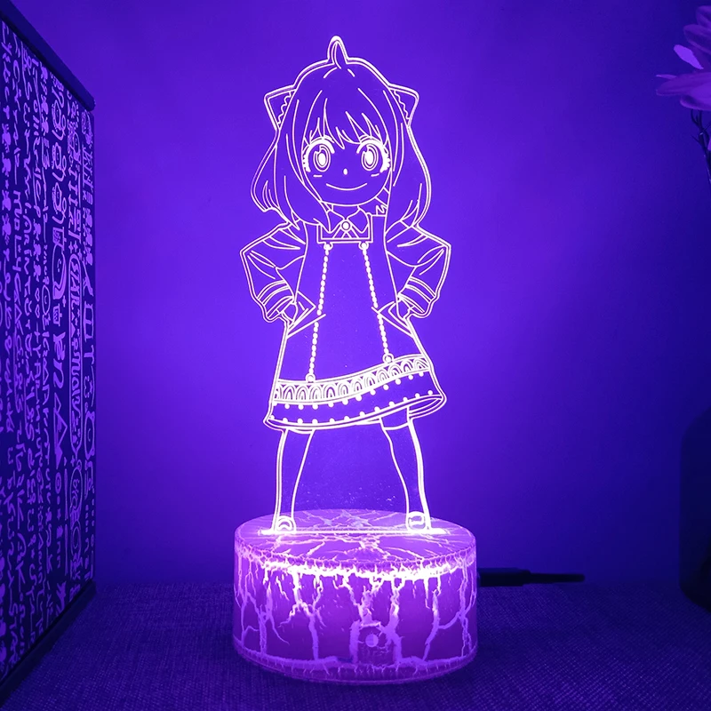 Spy X Family Anya Anime Figure 3d Led Lamp For Bedroom Manga Lava Night Lights Children's Room Decor Kid's Birthday Gifts