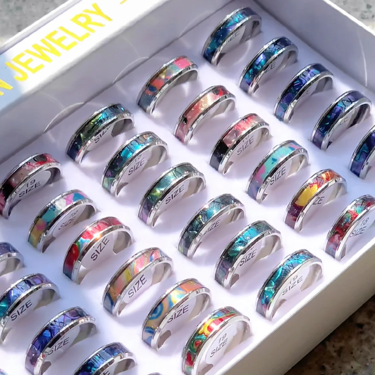 8 шт. кольца из нержавеющей стали для мужчин и женщин