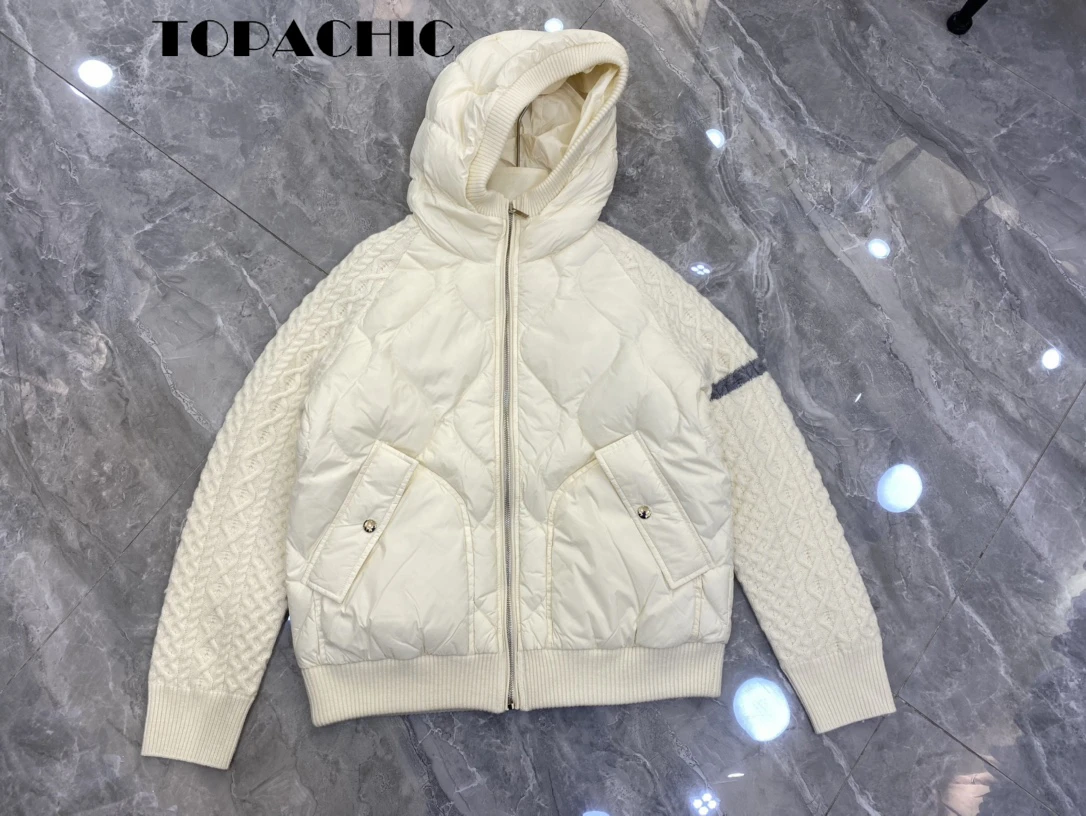 11 21 TOPACHIC Женская Удобная полосатая трикотажная куртка с длинным рукавом узором