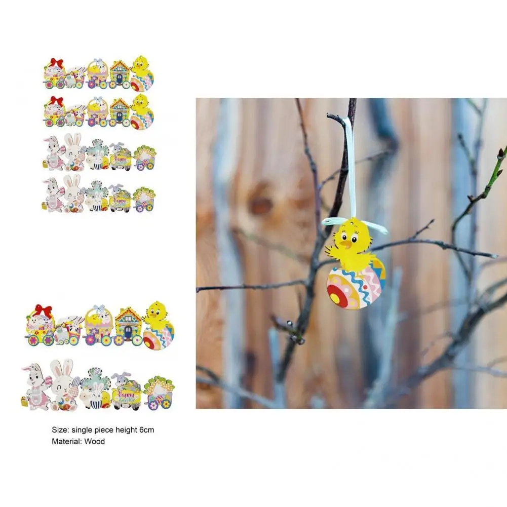 

20Pcs/Set Trendy Novelty Easter Egg Rabbit Hanging Sign Bright-colored Hanging Pendant with Hanging Hole for Kids