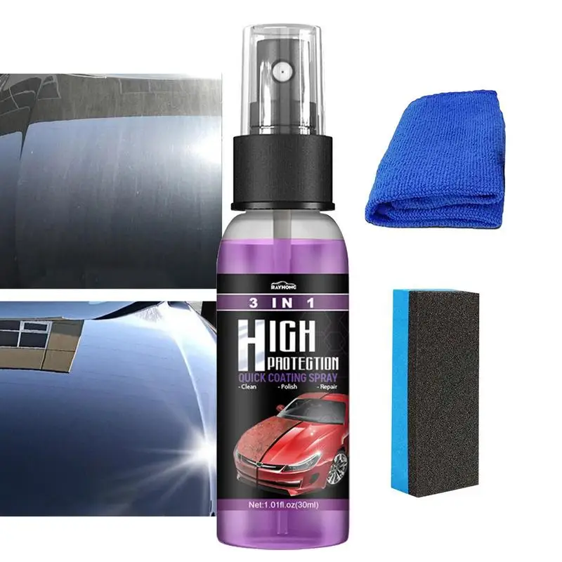 

Car Scratch Repair Spray Car Detailing Polish Quick Coating Waterless Wash 3 In 1 Automotive Top Coats Effective With Cloth &