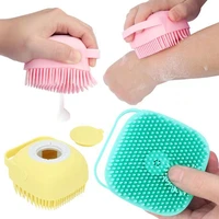 pet dog shampoo massager brush cat massage comb grooming scrubber shower brush for bathing hair soft clean silicone brushes
