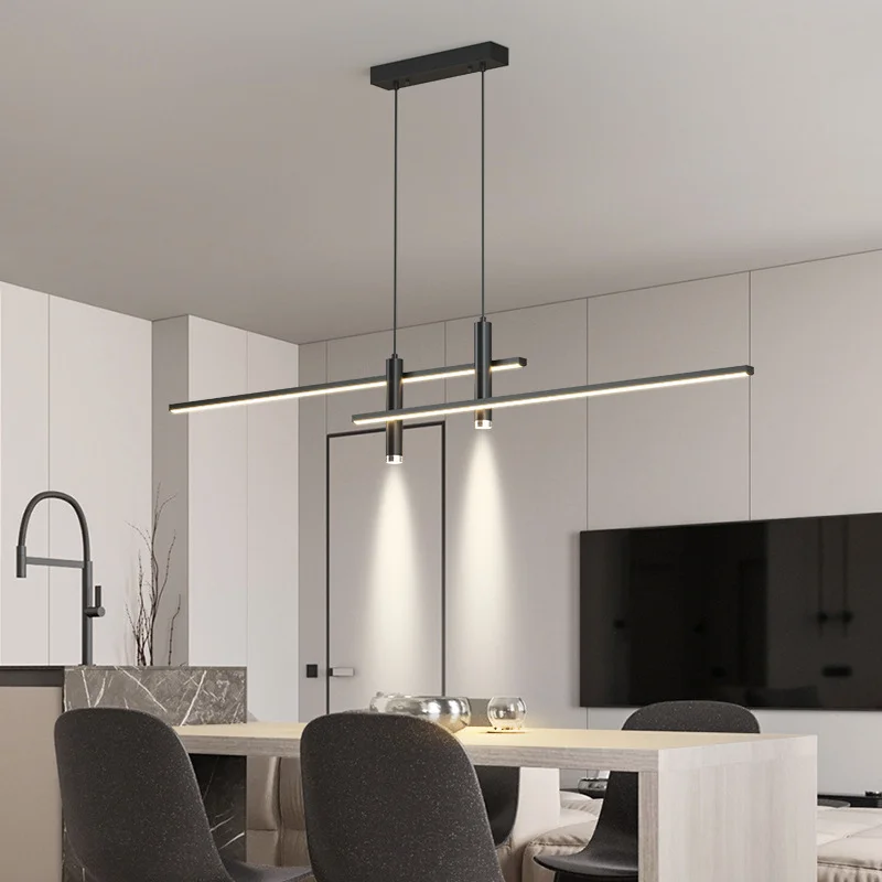 

Подвесная лампа в скандинавском стиле, Современная Потолочная люстра для столового стола, гостиной, дизайнерское офисное и кухонное длинное комнатное подвесное освещение