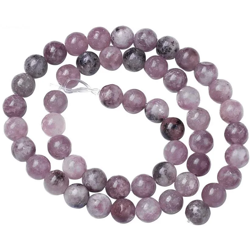 

153pcs Natural Lepidolite Beads Strands Purple Mica Beads Strands Round Gemstone Loose Strands Beads for Jewelry Making Crafts