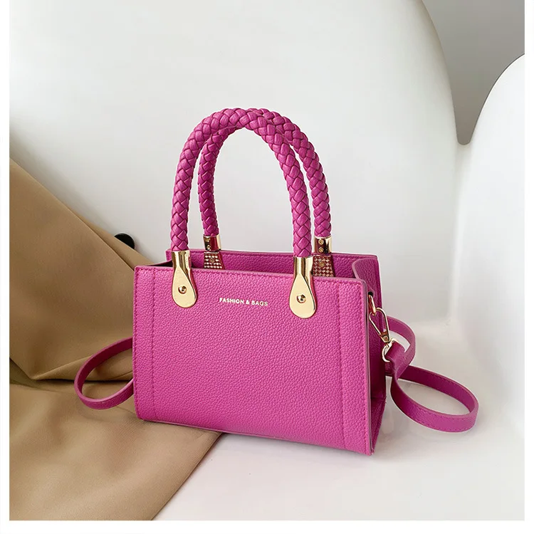 

Women's Bag 2022 New Fashion Retro Handbag PU Soft Leather Simple Texture Small Square Bag Temperament Oneshoulder Crossnody Bag