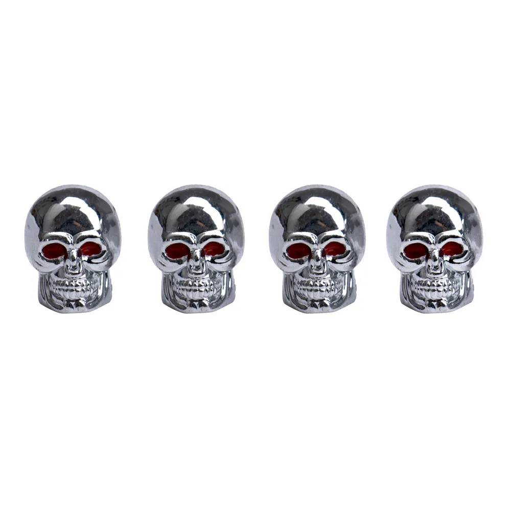 

Hot Sell 4pcs Bicycle Valve Cap Red Eyes Skull Tyre Tire Air Valve Stem Dust Caps For Car Bikes Motorcycles Truck Decorating