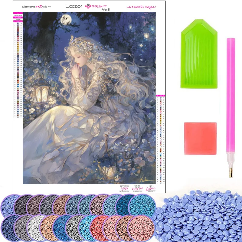 Иллюстрация белой богини алмазная живопись мультяшное милое искусство полная