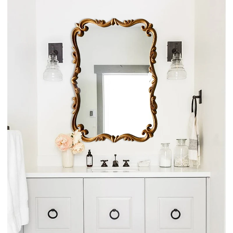 

Full Body Makeup Decorative Mirror Led Light Macrame Irregular Wall Mirrors European Luxury Deco Salon Aesthetic Room Decor