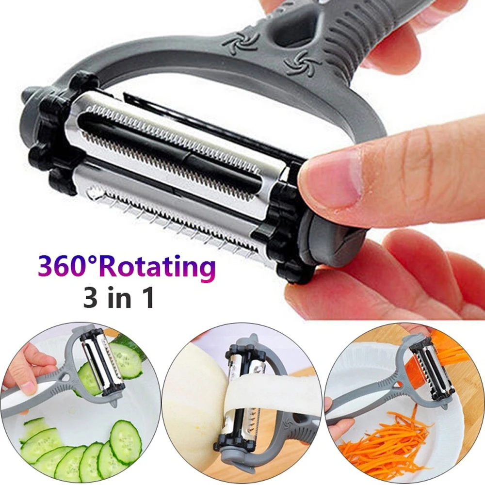 

Vegetable Fruit Peeler Multifunctional 360 Degree Rotary Kitchen Tool Potato Carrot Cutter Slicer Grater Melon Fruit Gadgets