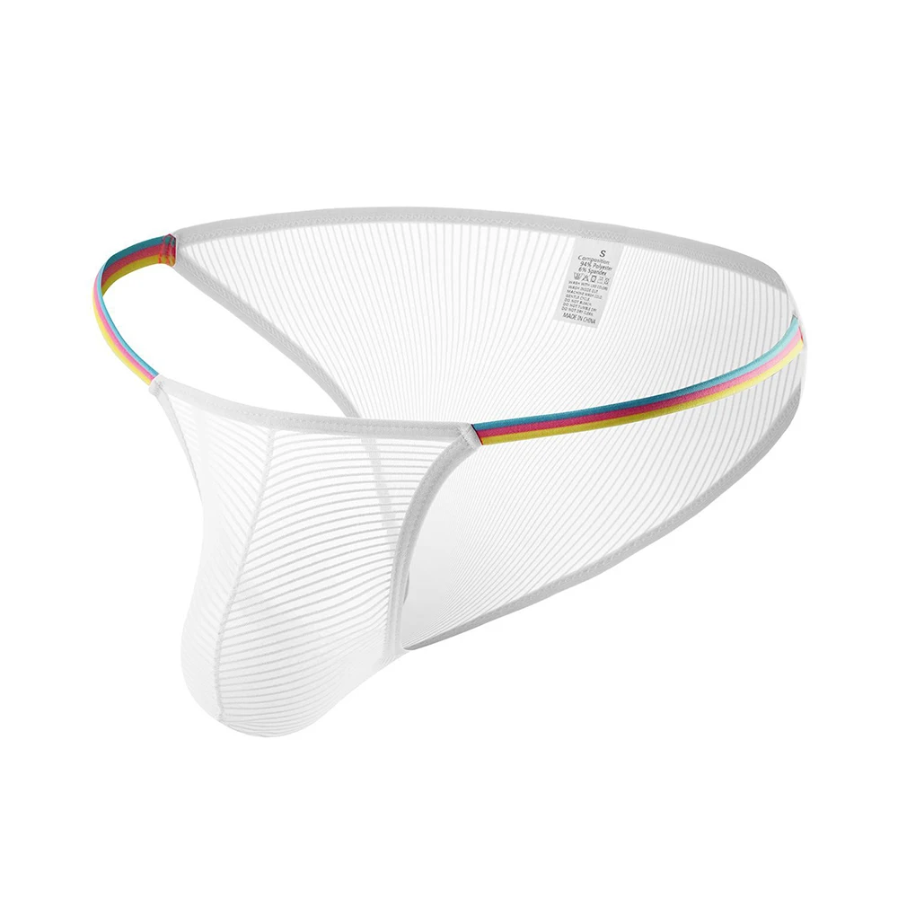 

Men Ultra-Thin Ice G Strings Sexy Underwear Breathable Bikini Briefs Transparent Thongs Underpants Bulge Pouch Shorts Panties