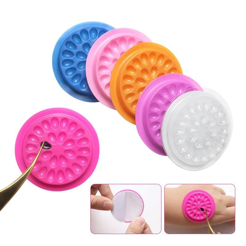 

50pcs Eye Lashes Glue Pads Pallet Plastic Gasket Eyelash Glue Stand Holder Eyelash Extension Supplies Adhesive Makeup Tool