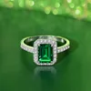 IsRabbit 18K Gold Plated 3EX VVS 6*8MM Lab Grown Emerald Muzo Green Sapphire Ring 925 Sterling Silver Fine Jewelry Drop Shipping 2