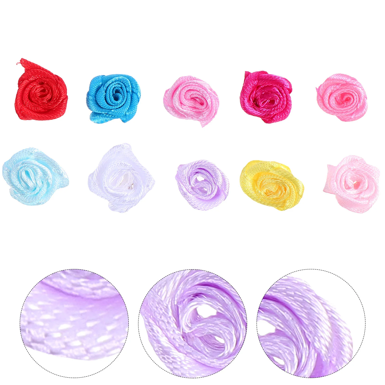 

Ribbon Flowers Craft Roses Flower Handmade Heads Fake Decor Ornament Christmas Bows Decoration Miniature Sewing Appliques Rose