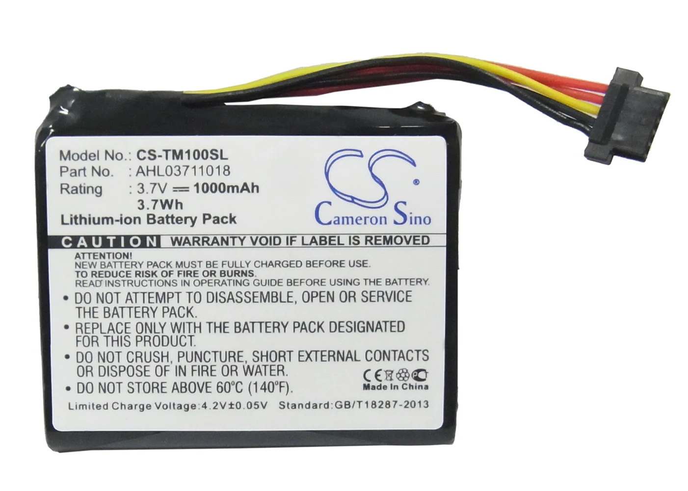 

Cameron Sino 1000mA Battery for TomTom 4CS0.002.01, Go 1000, Go 1000 Live, Go 1005, Go 2405M 4CQ02, AHL03711018, VF1C