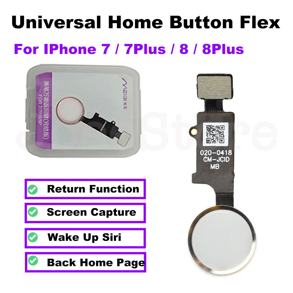 Home Button Flex For IPhone 7 7Plus 8 8Plus SE2020 Universal Main Key Back Return Functions Connector Cable Without Touch ID