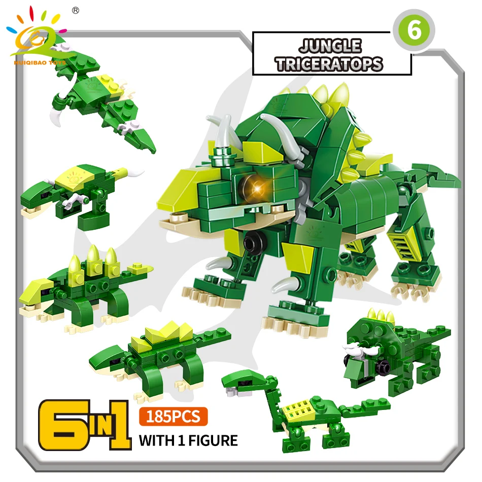 Детский конструктор городской город 6 в 1 набор блоков &quotдинозавр&quot |