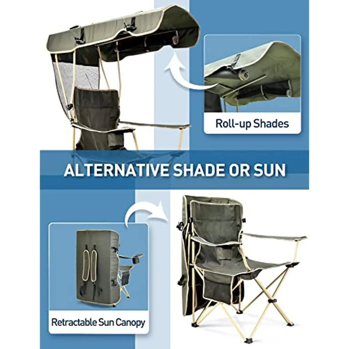 Camping Chair with Canopy outside adventures
