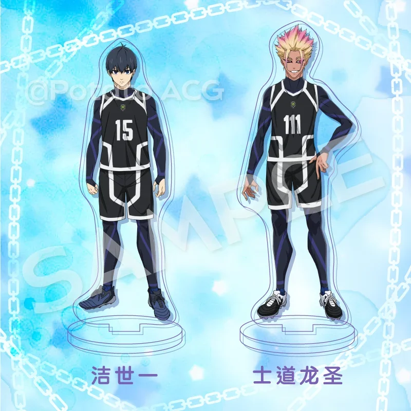 Фото Аниме BLUE LOCK Hiori You Isagi Yoichi косплей акриловая фигурка подставка мультфильм стоячий знак индикационная доска украшение стола Рождество №2