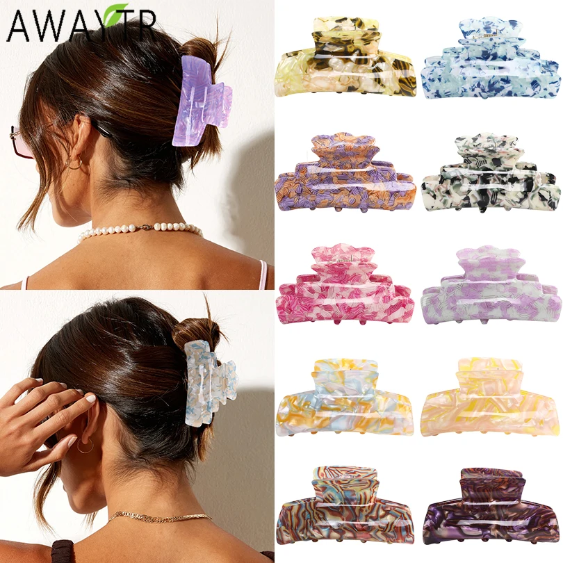 

Корейские леопардовые заколки для волос с ацетатным принтом