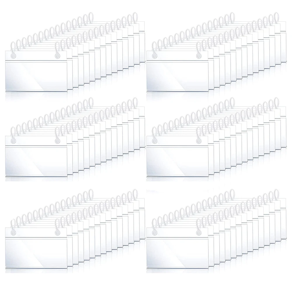 

80Pcs Plastic Basket Label Holders Price Tag Ticket Hanger Clips with Button Design Lock Closure for Market Grocery