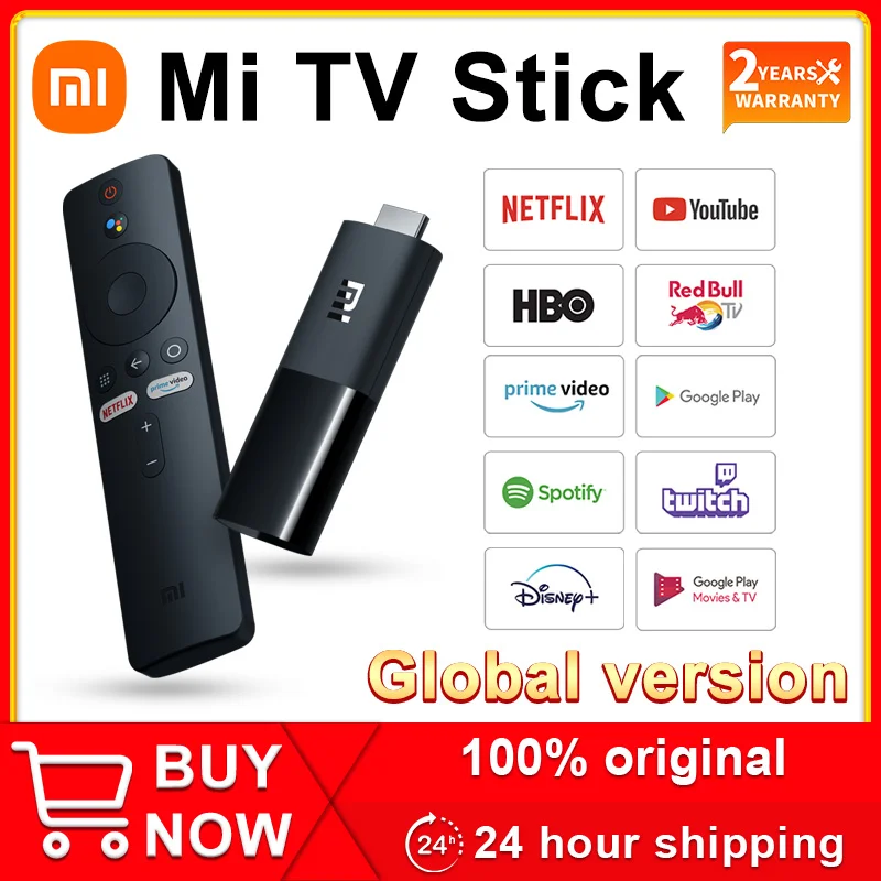 Оригинальный ТВ-стик Xiaomi Mi TV Stick box Android 9 0 1080P HD декодирование 1 ГБ ОЗУ 8 Гб ПЗУ Google