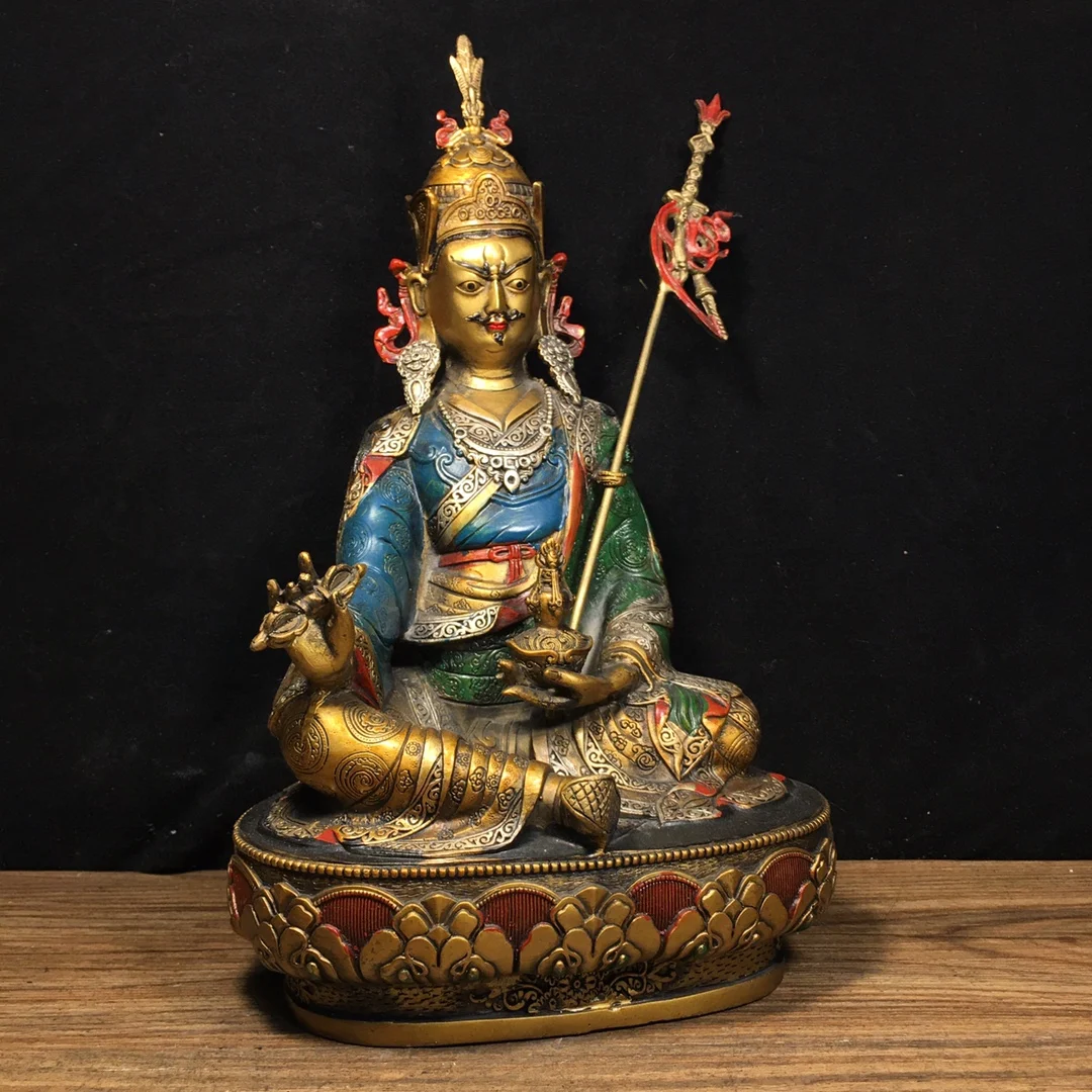 Статуя Будды из чистой меди тибетская буддийская статуя падмамбава Гуру Ринпоче