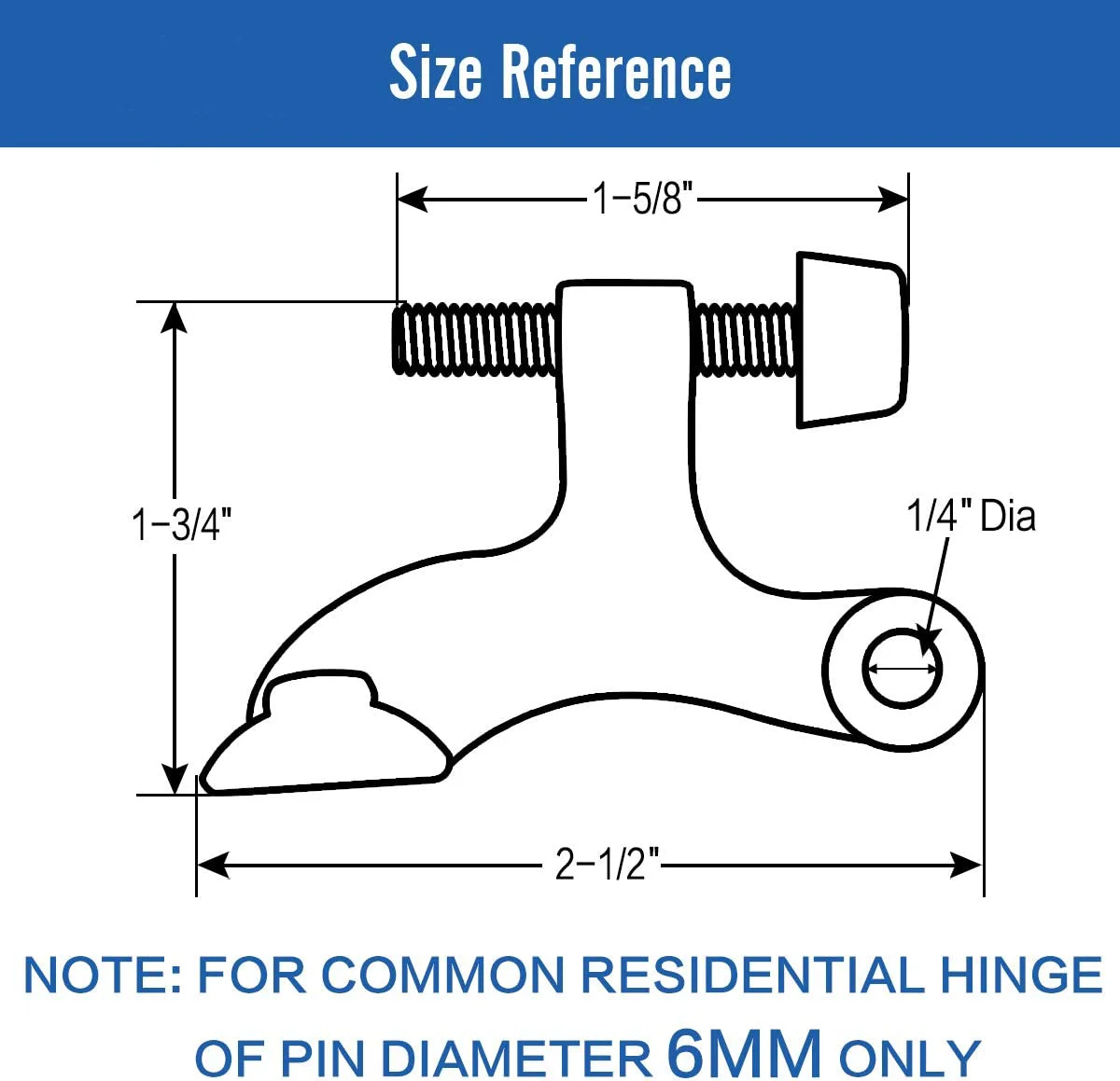 2Pcs Hinge Pin Oil Rubbed Bronze Door Stopper Adjustable Deluxe K -Heavy Duty With Black Rubber Bumper Tips |
