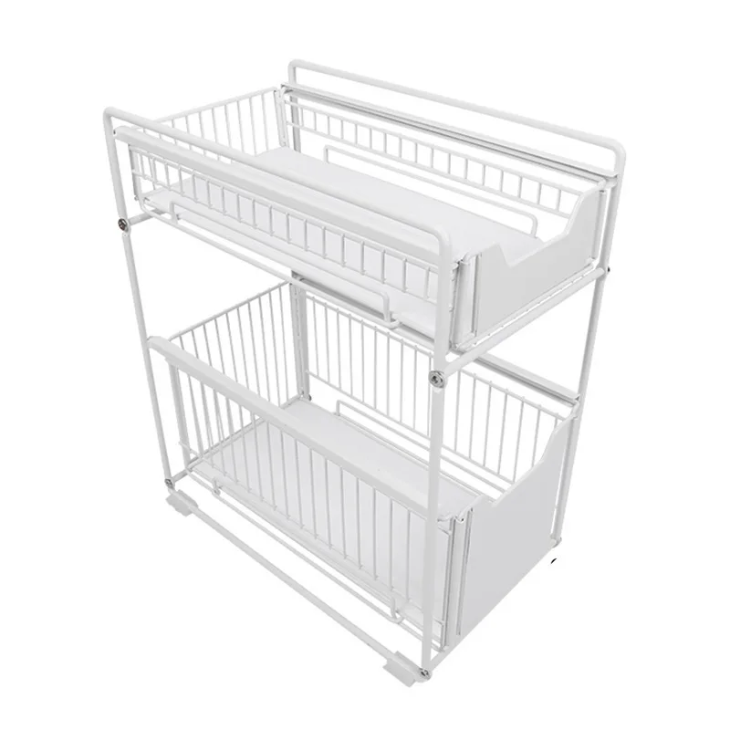 

Kitchen Sink Rack Push-Pull Folding Sundries Storage Rack Iron Storage Rack Cross-Border E-Commerce Exclusive