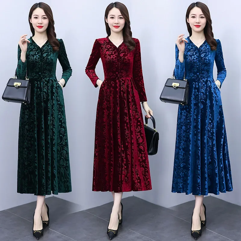 Женское модное платье с v-образным вырезом и принтом Pleuche элегантная одежда для