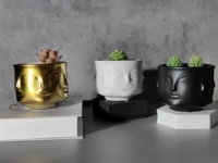 cactus flowerpot succulent plant pot artistic vase home display room accessory man face ornament candle holder